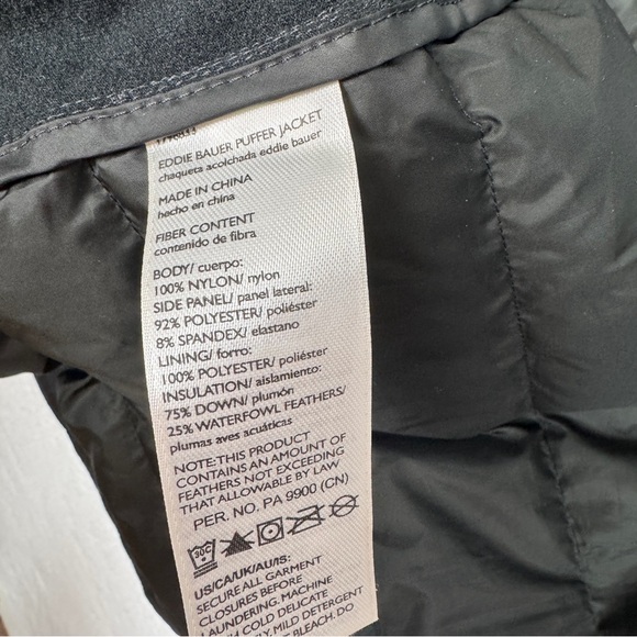 291. Eddie Bauer 550 Down Hooded Puffer Jacket Black Men’s XL - Picture 10 of 10